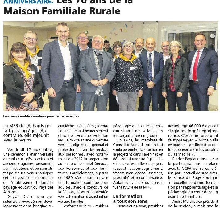 Les 70 ans de la Maison Familiale Rurale